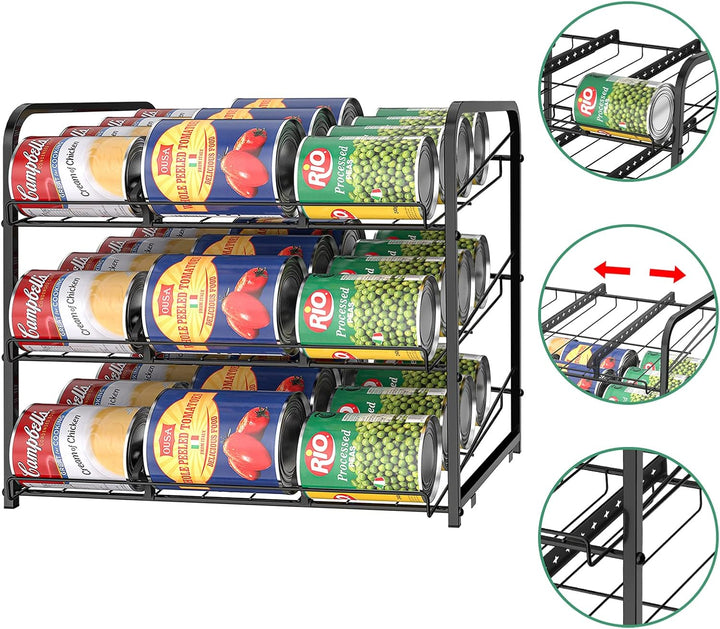 2er-Set Dose Organizer für Pantry 3 Etagen stapelbarer Dosenspender Dose Rack Organizer halten bis z