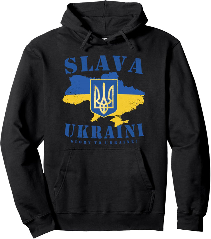 Karte der Ukraine Slava Ukraini Glory To Ukraine Flagge Pullover Hoodie
