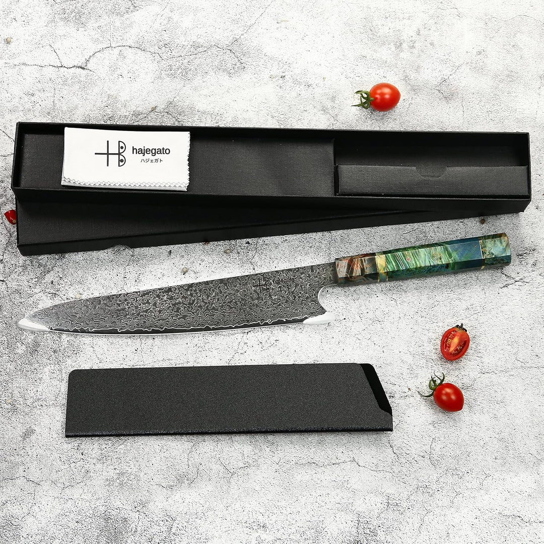 hajegato Gyuto Hajegato Einzigartiger einzigartiger Griff Professionelles 25,4 cm japanisches Kochme