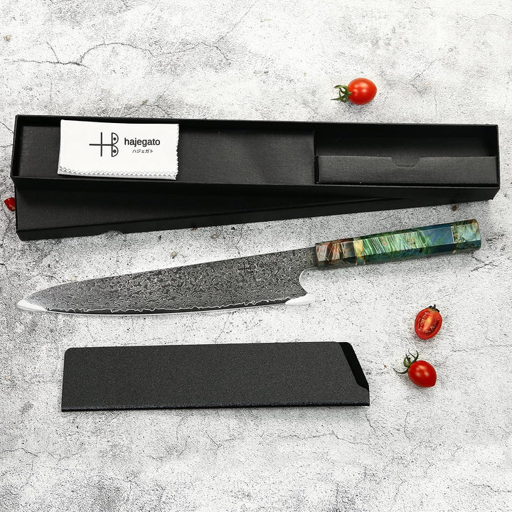 hajegato Gyuto Hajegato Einzigartiger einzigartiger Griff Professionelles 25,4 cm japanisches Kochme