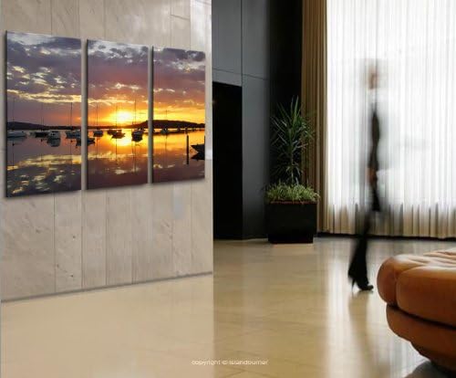 islandburner Bild Bilder auf Leinwand Segeln Segelboot Meer XXL Poster Leinwandbild Wandbild Dekoart