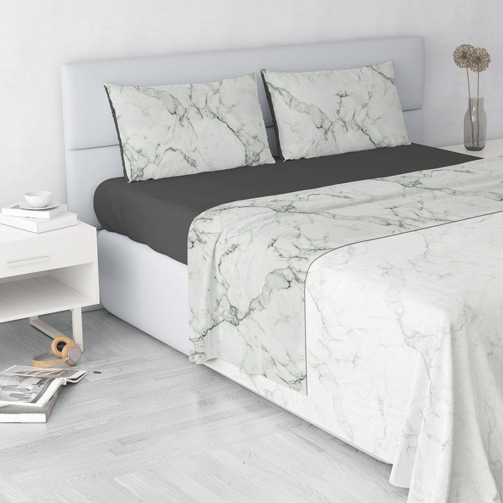 Italian Bed Linen Fashion Bettwäsche-Set Microfaser, Made in Italy, Marble, Doppelbett Doppelbett Ma