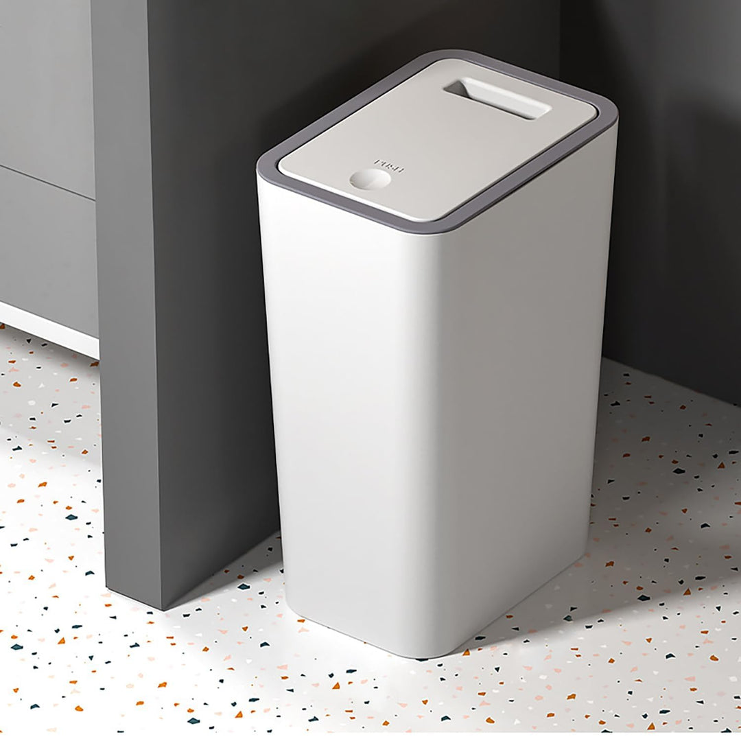9L Mülleimer Bad,Schmaler Mülleimer Mit Deckel Mülleimer Geruchsdicht Pop-Up Deckel PP Material für