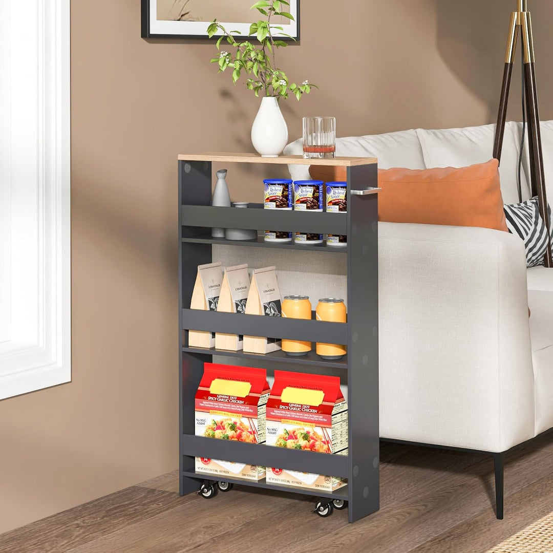 GIANTEX Nischenregal 13cm breit, Küchenregal Küchenschrank Küchenwagen schmal, Nischenschrank Nische
