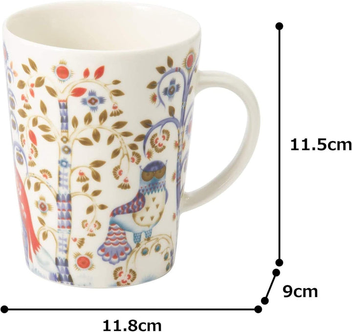 Iittala 1012450 Taika Becher mit Henkel 0,4 Liter Weiss, Porzellan, Weiss