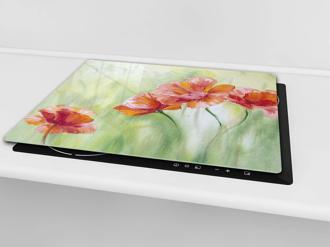 Schneidbrett aus Hartglas und schützende Arbeitsoberfläche – Schneideplatten SINGLE mit 60 x 52 cm u