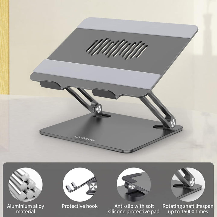 Gokeda Laptop Ständer, ergonomischer Laptopständer aus Aluminiumlegierung für den Schreibtisch, Note