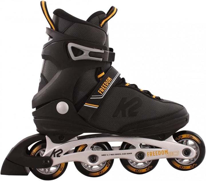 K2 Inline Skates Freedom M Für Herren Mit K2 Softboot, Black - Yellow