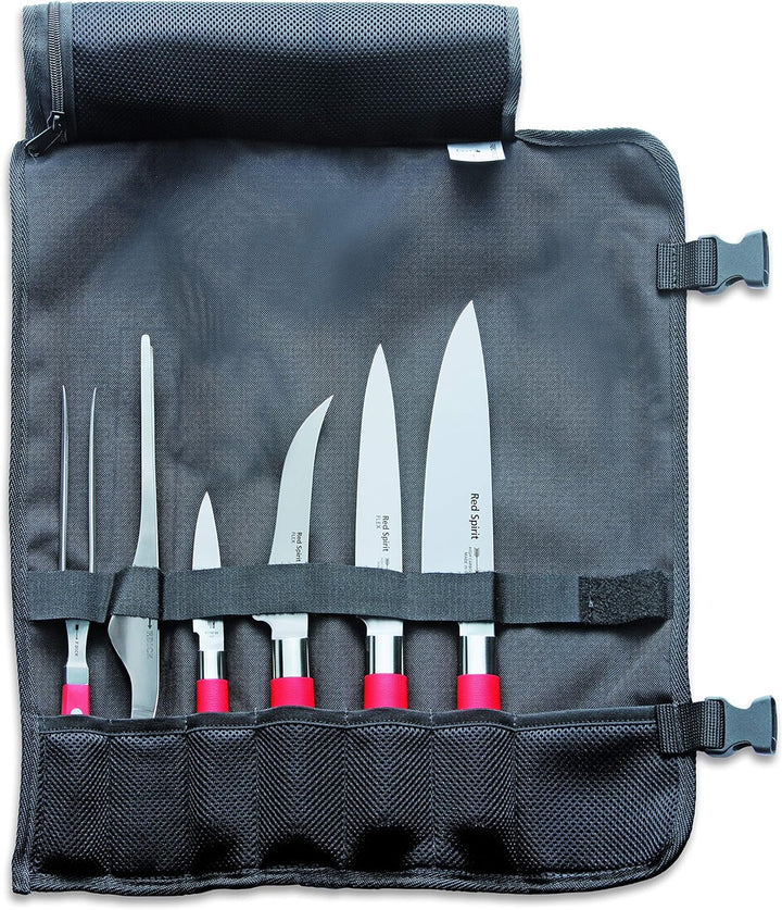 F. DICK Messerset Red Spirit (Rolltasche, Fleischgabel, Kochmesser, Filetiermesser, Officemesser, Bü
