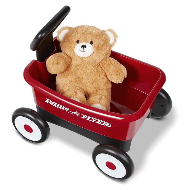 Radio Flyer Push & Pull Walker Kombi mit Teddybär, roter 2-in-1 Wagen für Kleinkinder, für 1–4 Jahre
