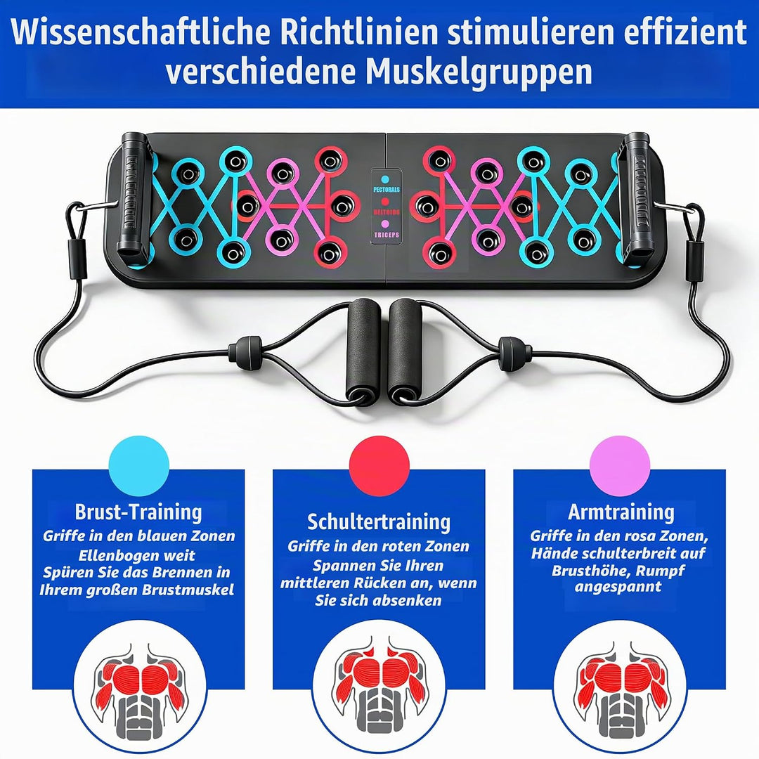 Premium Liegestützbrett Set 2025 – Innovatives 12-in-1 Push Up Board,Liegestütze Brett Faltbares mit
