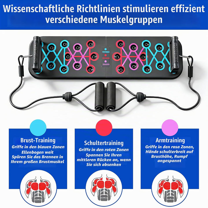 Premium Liegestützbrett Set 2025 – Innovatives 12-in-1 Push Up Board,Liegestütze Brett Faltbares mit