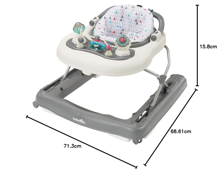 Babymoov 2-in-1 Lauflernhilfe, Gehfrei bis 12 Monate, Lauflernwagen bis 24 Monate, inkl. Spielekonso