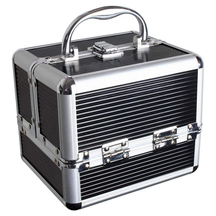iGadgitz Home Mini Klein Aluminium Kosmetikkoffer, Schminkkoffer, Beautycase, Makeupbox - 4X ausklap