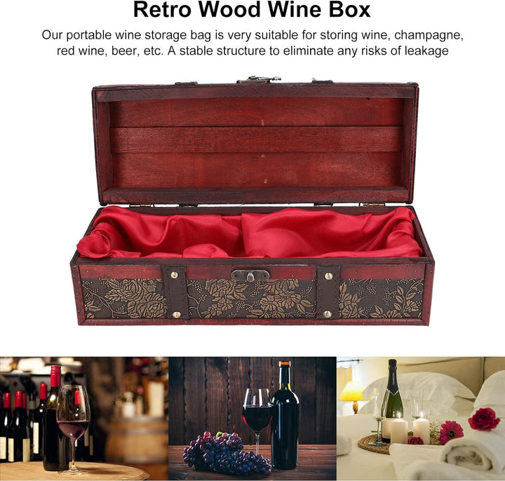 Vintage Holz Weinkiste Retro Style Flaschenkiste für Weinlagerung Geschenkverpackungen
