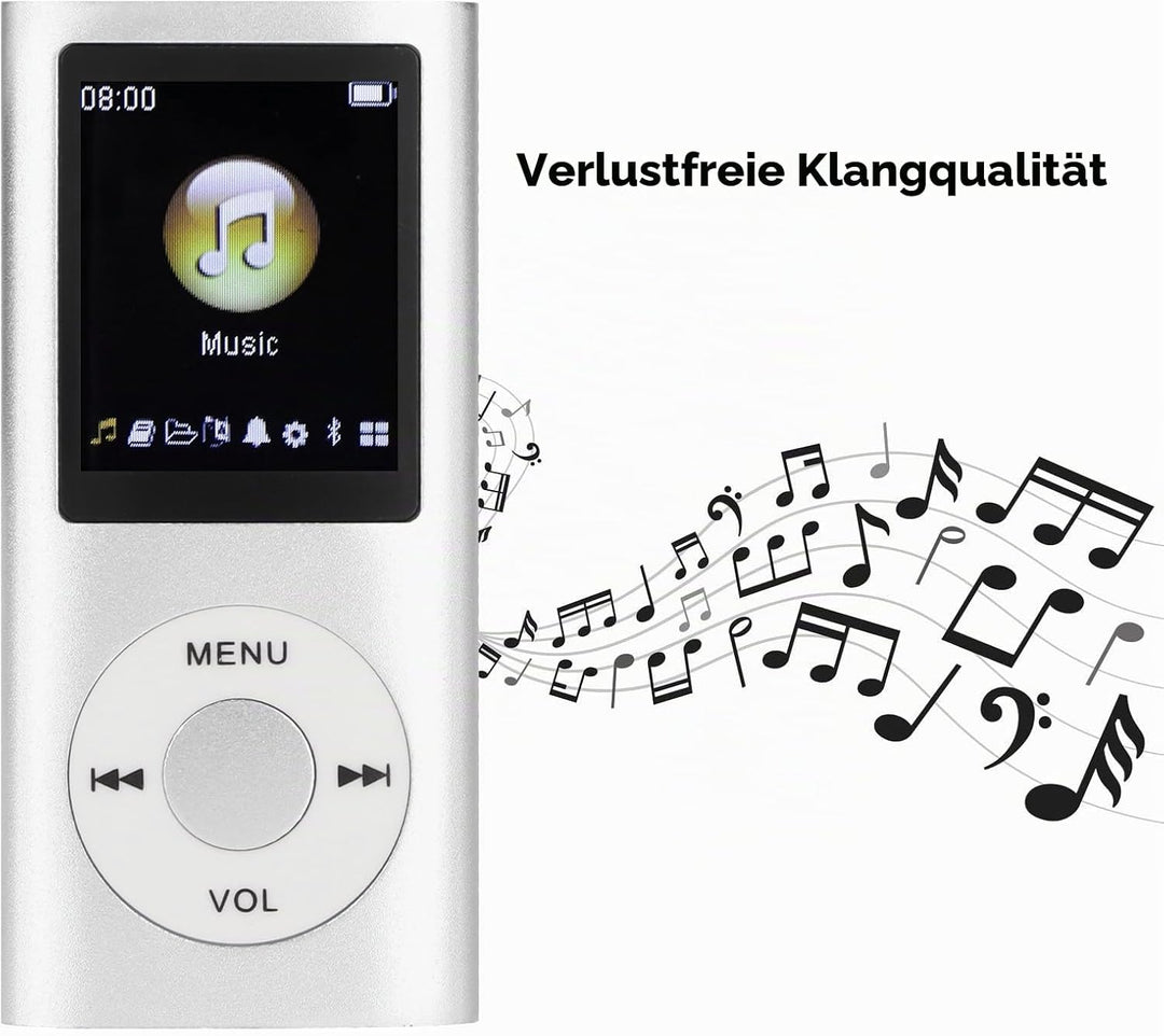MP3 Player, 64 GB Tragbarer MP3 Player für Studenten, 1,8 Zoll LCD Bildschirm, Verlustfreier Sound,