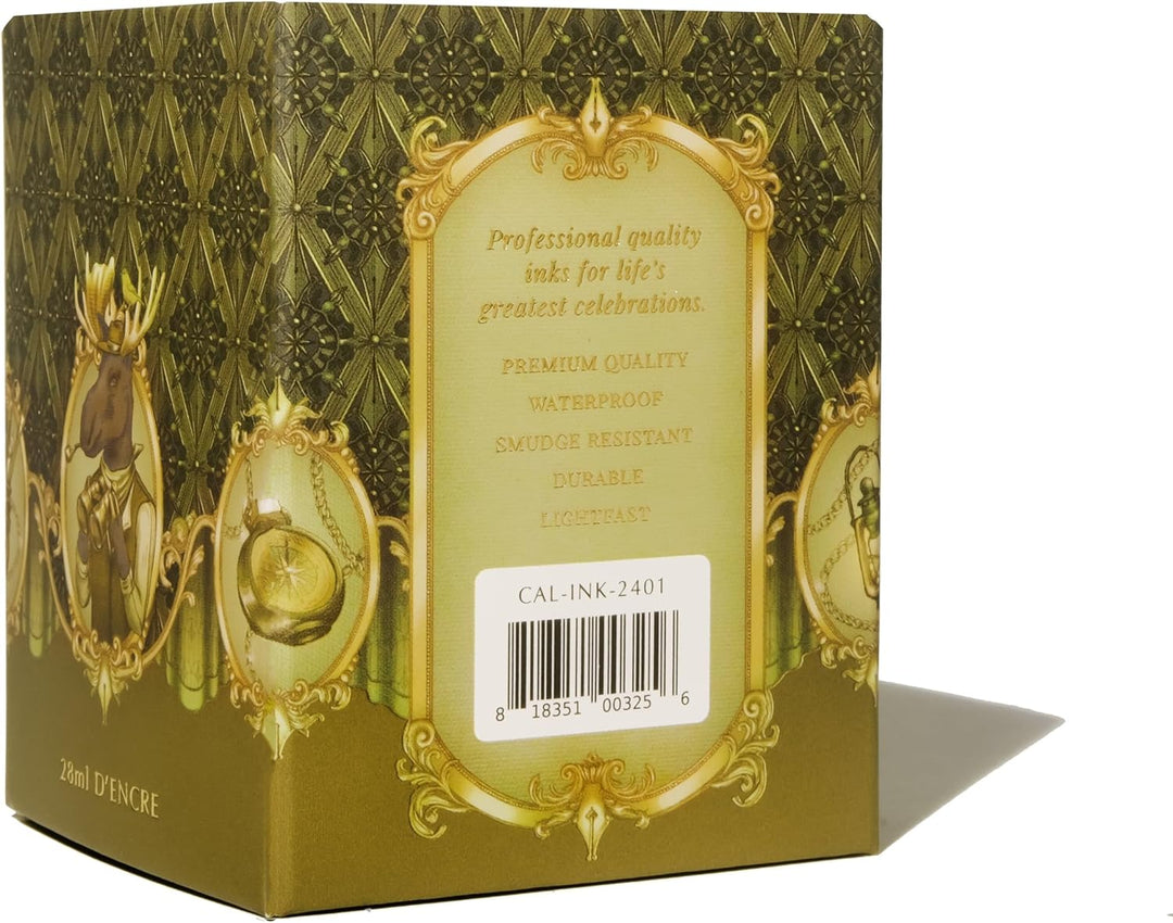 Ferris Wheel Press Calligraphy Ink | Moss green with gold shimmer | 28ml, Moss green with gold shimm