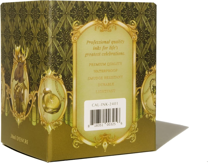 Ferris Wheel Press Calligraphy Ink | Moss green with gold shimmer | 28ml, Moss green with gold shimm