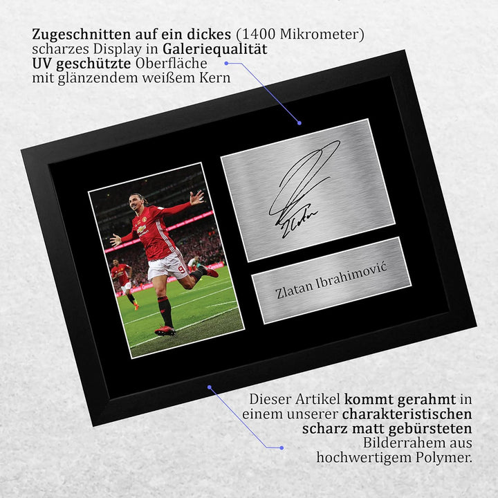HWC Trading Zlatan Ibrahimovic A4 Gerahmte Signiert Gedruckt Autogramme Bild Druck-Fotoanzeige Gesch