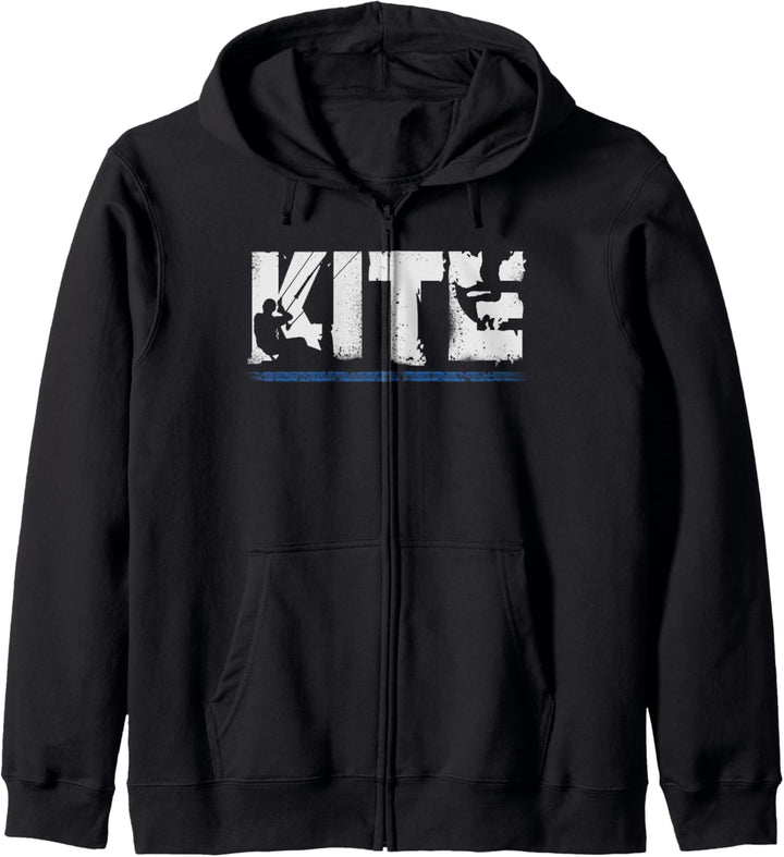 KITE Kiten Kiteboarding Kitesurfen Surf Vintage Retro Kapuzenjacke