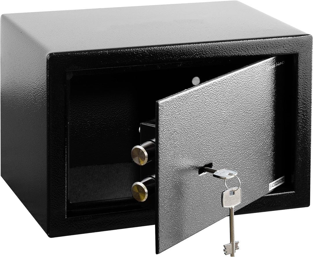 Genie Hand | Mechanische Möbeltresor für Zuhause mit Schlüssel, Tresor Safe – Doppelbartschloss Mitt