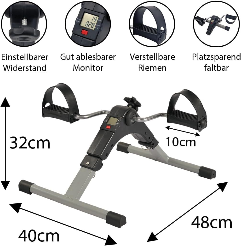 TIGA-MED Bewegungstrainer mit Computer | Einstellbarer Widerstand | platzsparend faltbar | Armtraine