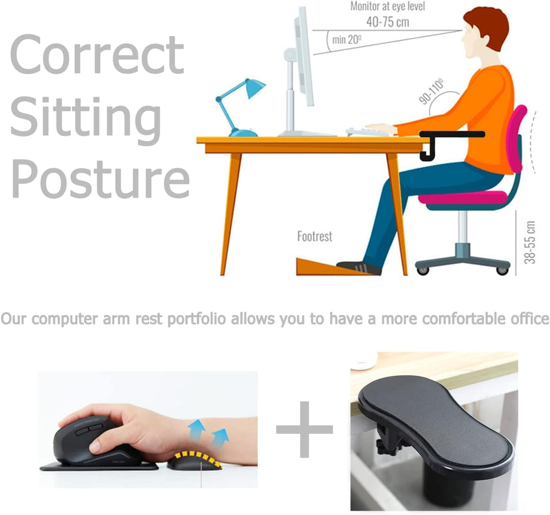Ergonomische Armlehne Stütze Handgelenkauflage,Einstellbare Computer Schreibtisch Extender,Handballe