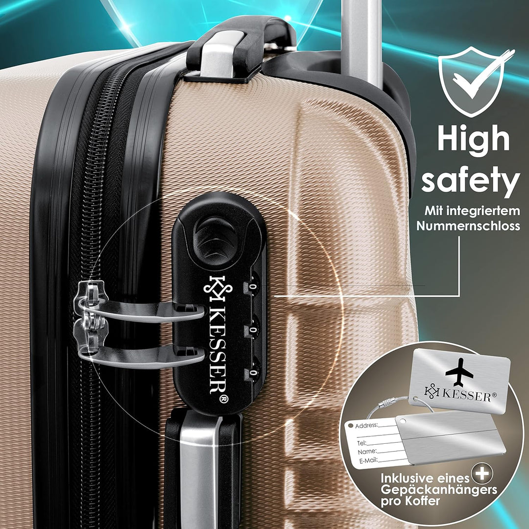 KESSER® 3tlg. Hartschalenkofferset Hard Shell Basic Hartschalenkoffer Trolley Koffer Reisekoffer Rei