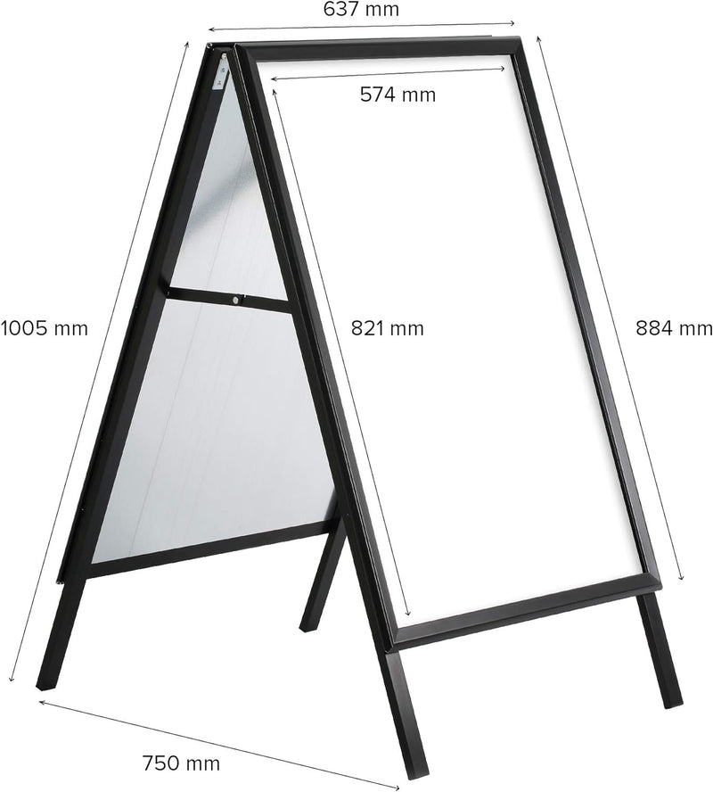 DISPLAY SALES Kundenstopper DIN A1 | Gehweg Aufsteller mit 32mm Profil in schwarz | Preisschilder Au