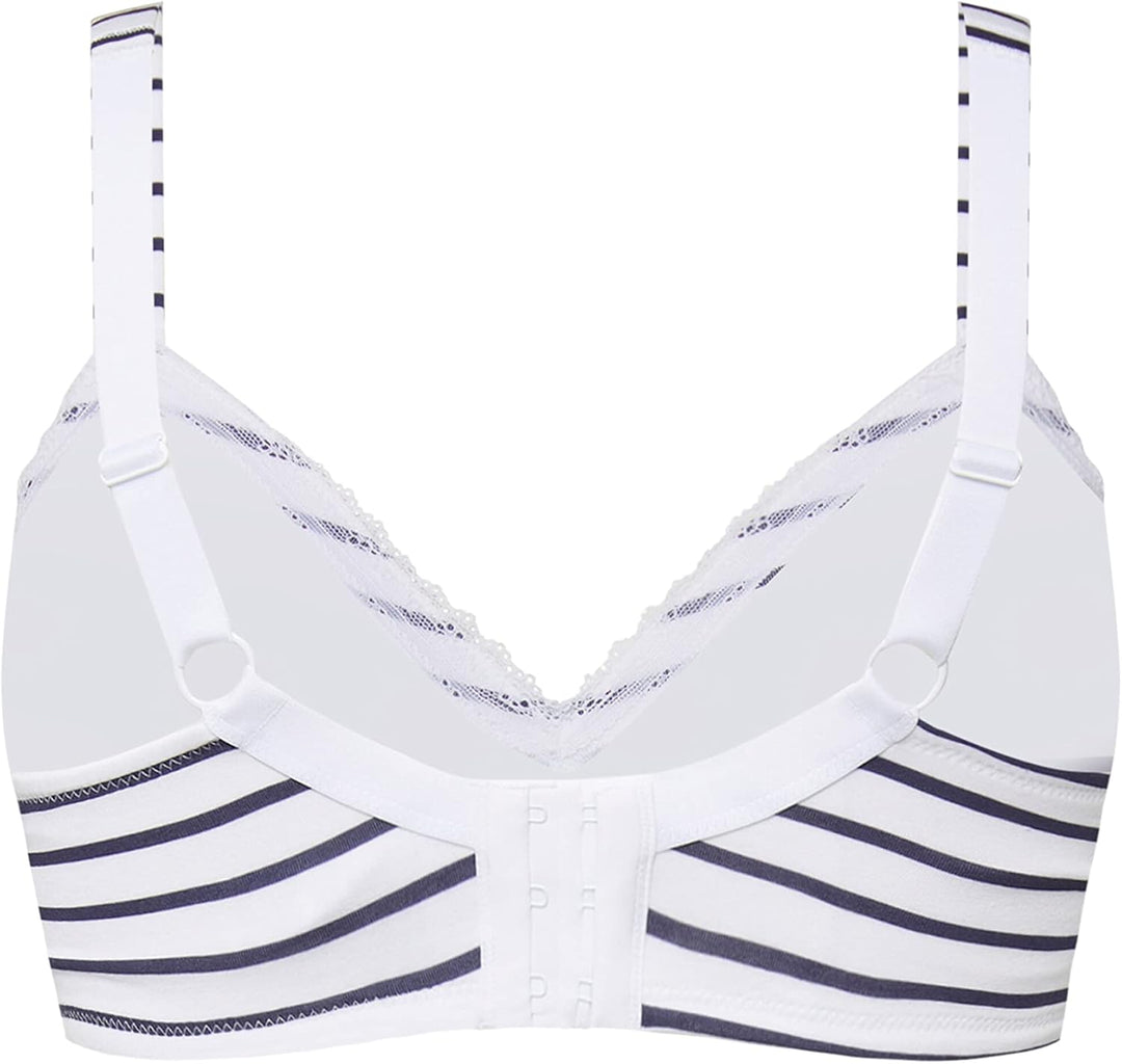 Ulla Popken Damen grosse Grössen Übergrössen Plus Size BH, bügellos, Softschalen, Streifen, Cup A-D