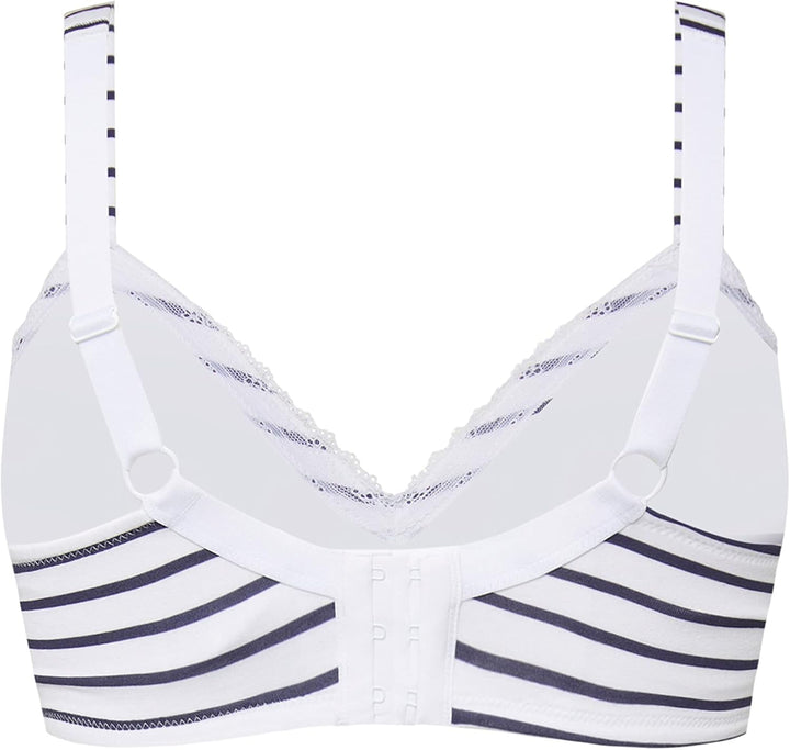 Ulla Popken Damen grosse Grössen Übergrössen Plus Size BH, bügellos, Softschalen, Streifen, Cup A-D