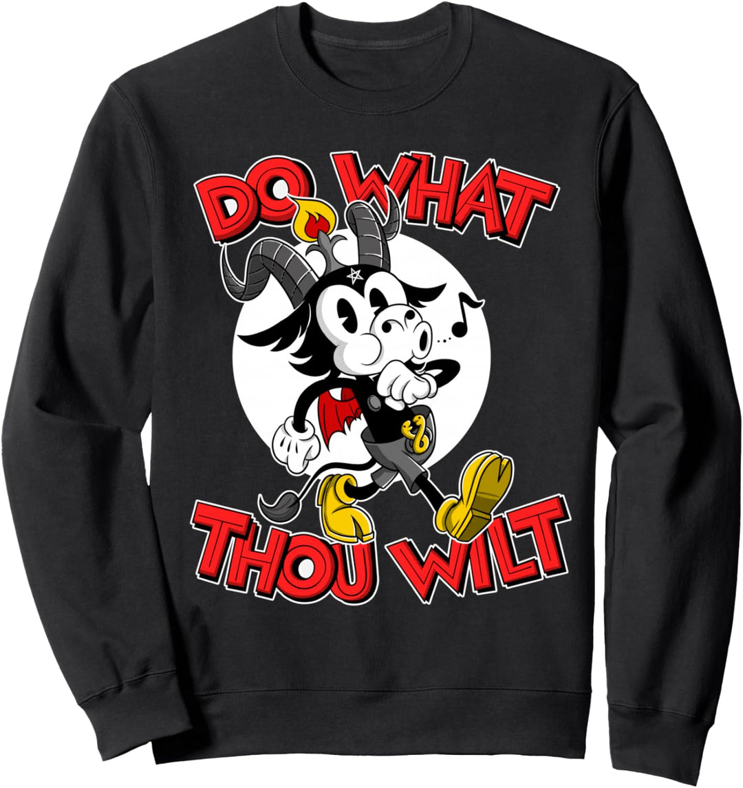 Do What Thou Wilt Baphomet 30s Cartoon Okkulte Esoterik Sweatshirt