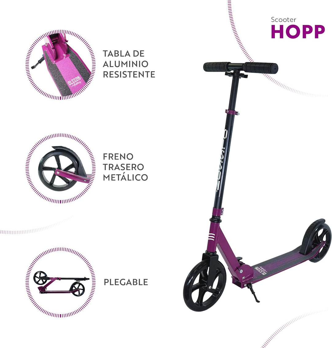 OLSSON and Brothers Scooter HOPP-Lenker, 360° drehbar, höhenverstellbar (77 – 98 cm), Gestell 50% Al