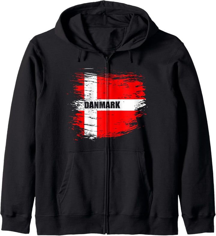 Dänemark Fahne Dänische Flagge Skandinavisch Wikinger Urlaub Kapuzenjacke