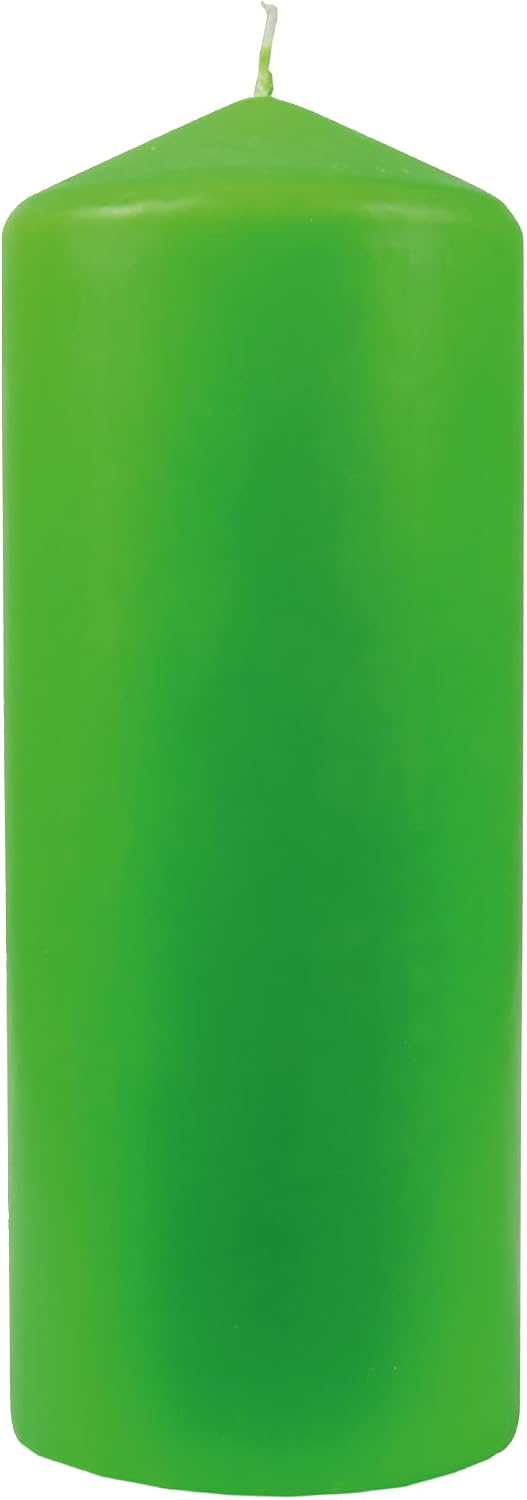 Stumpenkerzen Wachskerzen Ø6cm x 17cm (3er Pack) Limette - Lange Brenndauer, Hergestellt in EU, Kerz