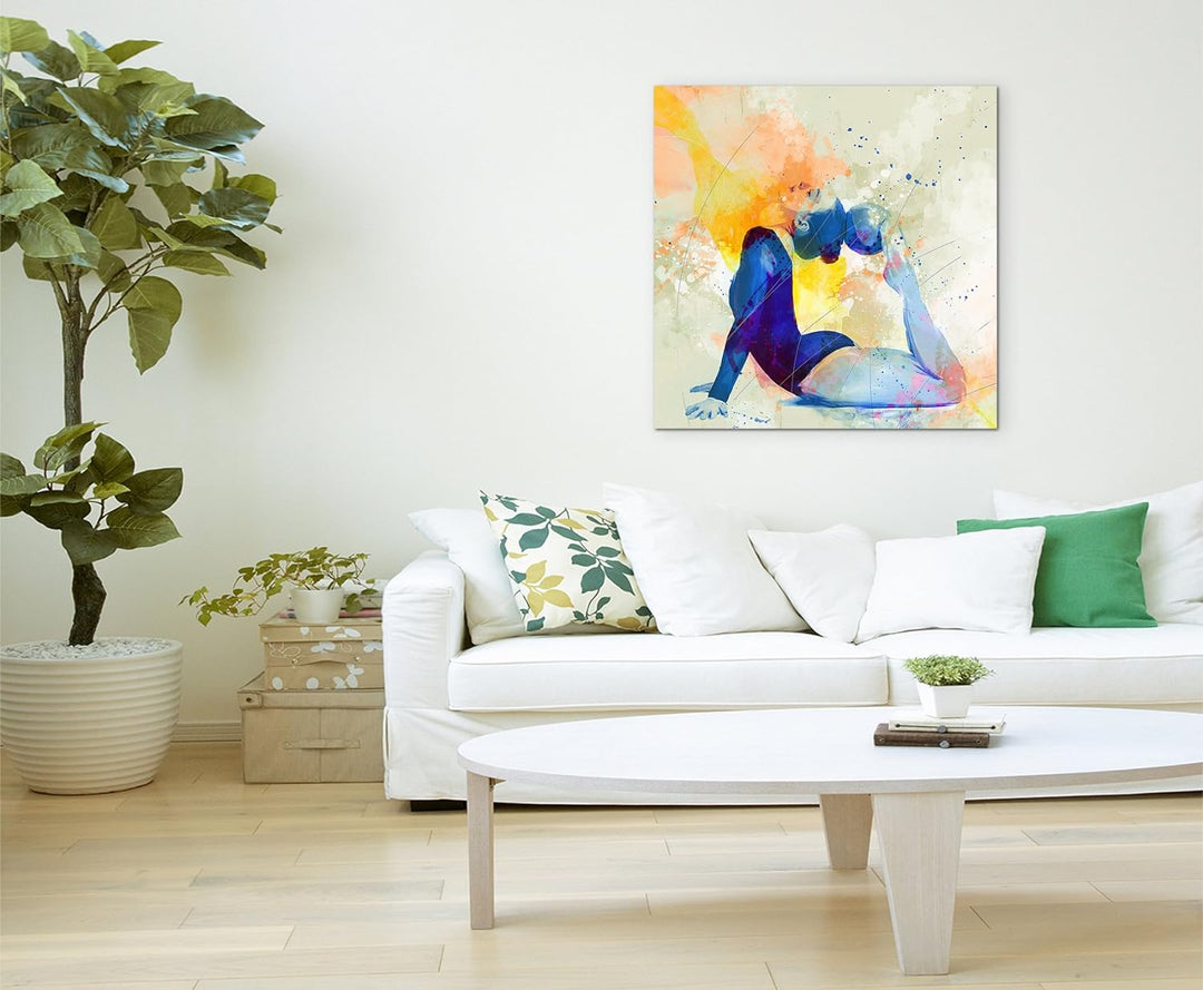 Turnen XIII 60x60cm Wandbild SPORTBILD Aquarell Art tolle Farben von Paul Sinus