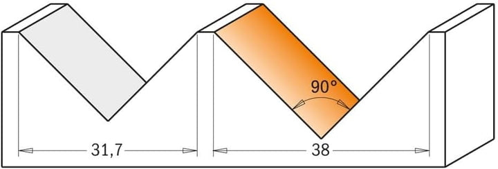 CMT Orange Tools 915.127.11 V (90) HM – Fräser Steckplätze S 8 D 12.7 x 12.7