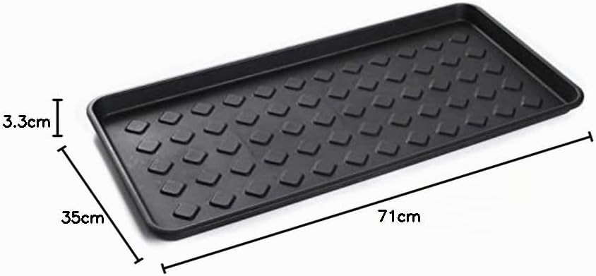 2X Schuhtablett 71x35 cm Schwarz – Schuhwanne mit Hohem Rand (3,3cm), Schuhabtropfschale Kunststoff,
