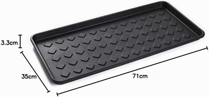 2X Schuhtablett 71x35 cm Schwarz – Schuhwanne mit Hohem Rand (3,3cm), Schuhabtropfschale Kunststoff,