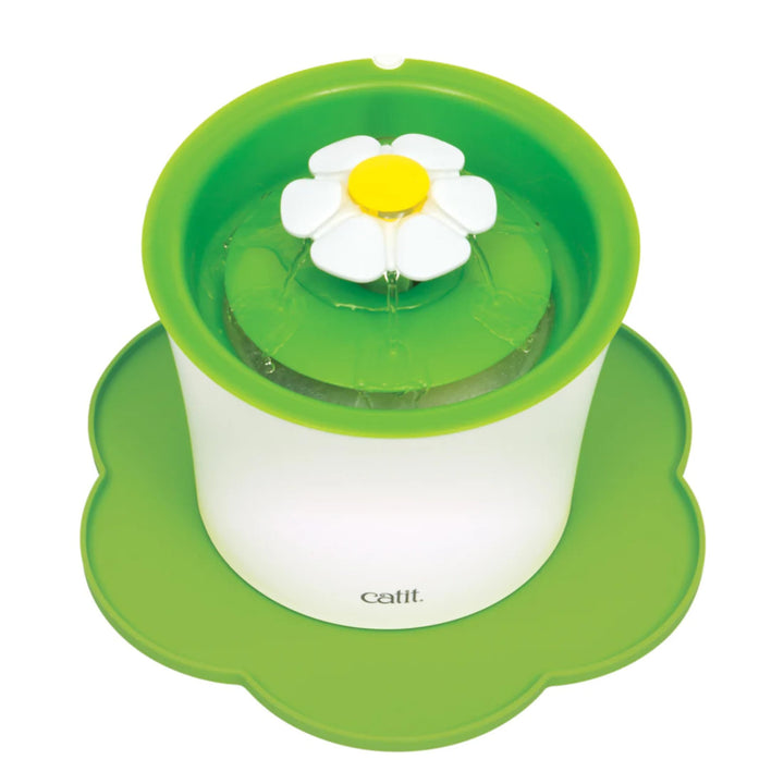 Catit Silikonmatte in Blumenform, wasserdichte Unterlage für Trinkbrunnen, 30cm, grün, 1 Stück (1er