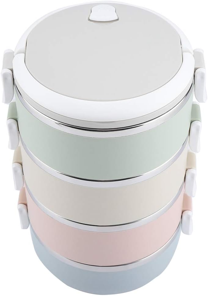 Aukson Thermal Lunch Box, tragbarer Thermal Lunch Box Behälter Edelstahl Bento Box Lebensmittelbehäl