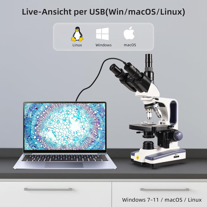 SWIFT EP2M 2-MP 1080p-Okularkamera, USB-Mikroskopkamera für 23,2-mm Okulare & Trinokular-Fototuben,