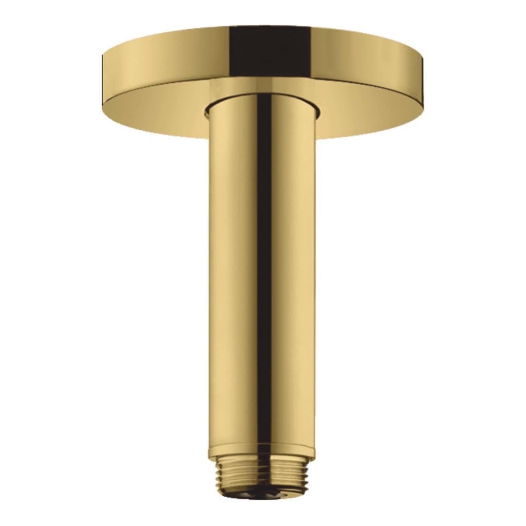 hansgrohe Deckenanschluss S für Regendusche, Anschluss Kopfbrause 10 cm, Polished Gold Optik Polishe