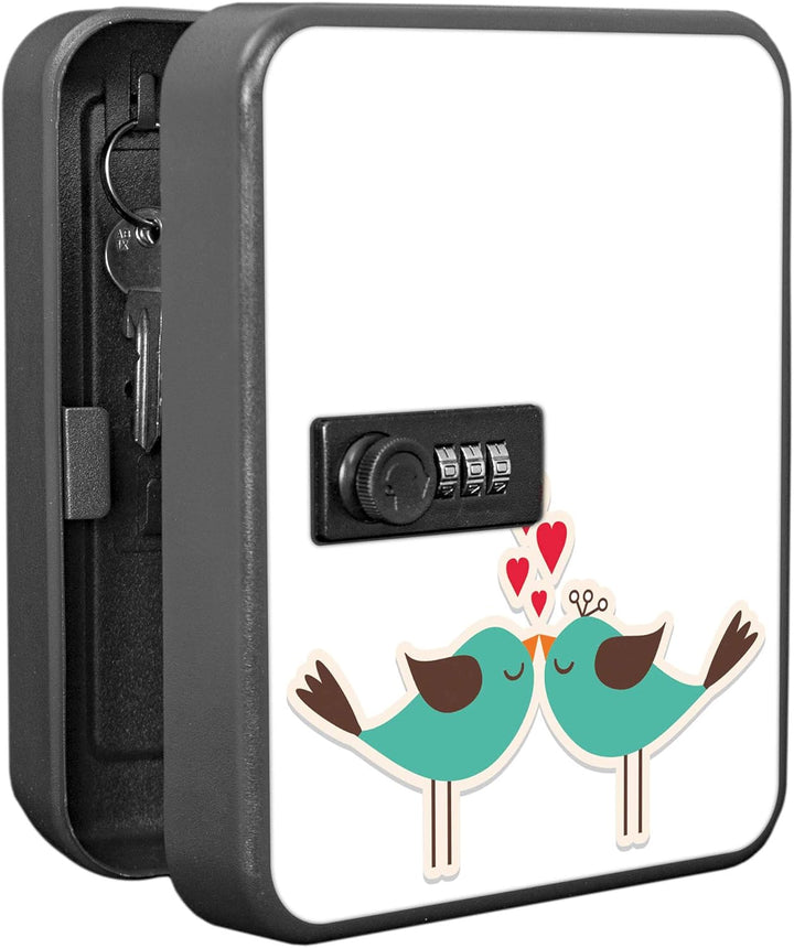 banjado® Burg-Wächter® abschliessbarer Schlüsselkasten mit Motiv Küsschen für 20 Schlüssel - Schlüss
