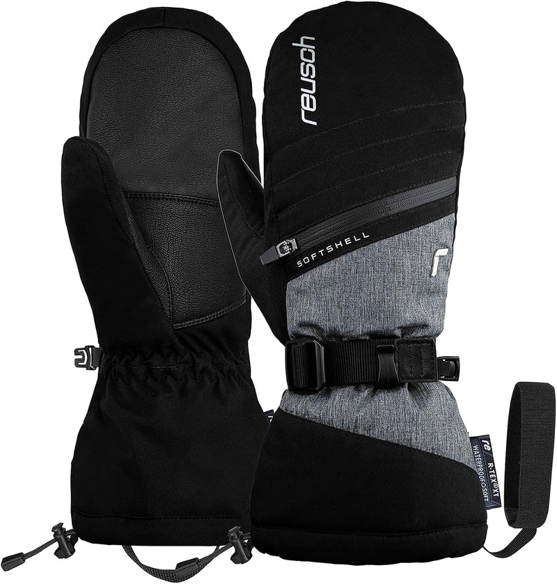 Reusch Damen Fäustlinge Demi R-tex Xt Mitten Extra Warm, Wasserdicht, Atmungsaktiv 8 schwarz / grau,