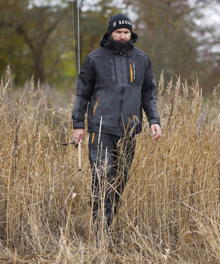 Savage Gear WP Performance Jacket Angeljacke Regenjacke S Schwarz/Grau, S Schwarz/Grau