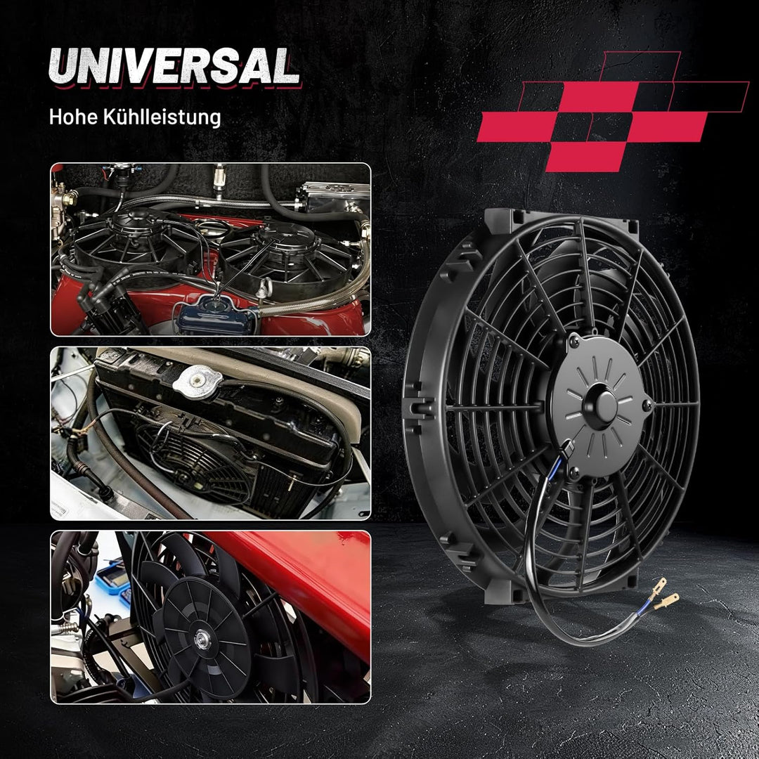 BDFHYK 12 Zoll 12V 80W Universal Auto Kühlerlüfter Kühlgebläse Elektrischer Lüfter Motorlüfter Slim