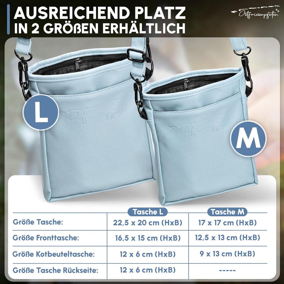 Leckerlibeutel 'Frieda' für Hunde aus hochwertigem Kunstleder - Lavendelblau Grösse L - Futterbeutel