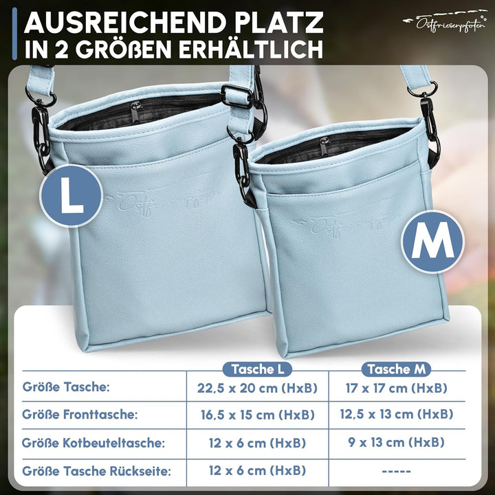 Leckerlibeutel 'Frieda' für Hunde aus hochwertigem Kunstleder - Lavendelblau Grösse L - Futterbeutel
