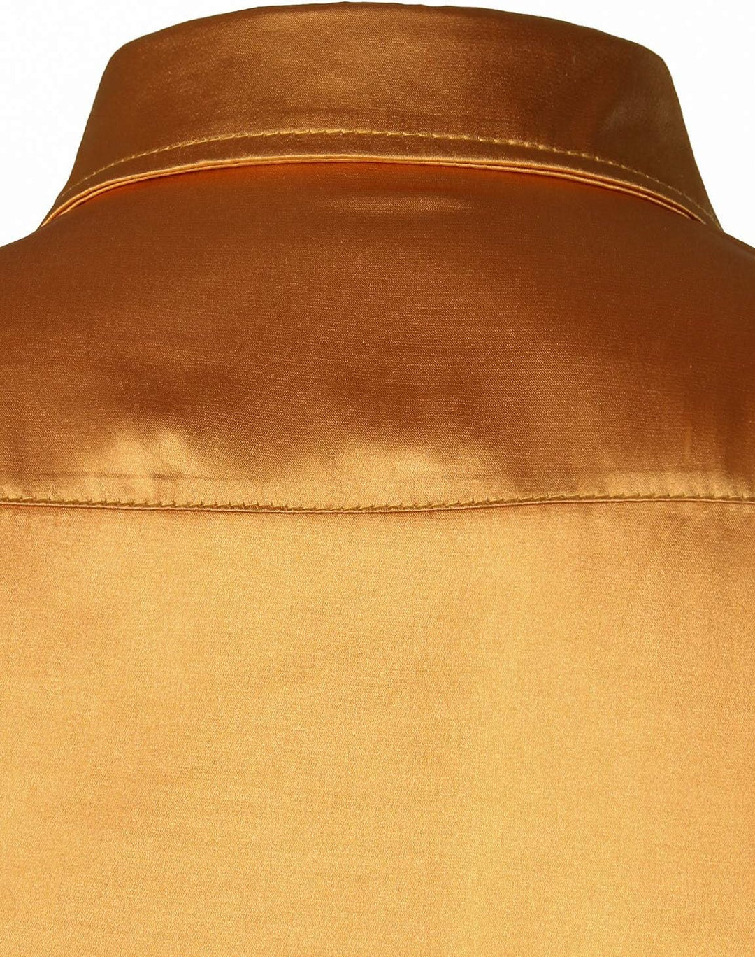 PARKLEES Herren Glänzend Slim Fit Satin Langarmhemd Frezeit Business Hemd für Party Nachtclub M Gold